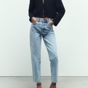 High waisted mom fit denim jeans